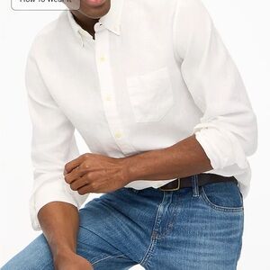 J crew white Slim linen-blend shirt
